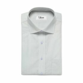 Soktas Men's White & Blue Striped 70's Supima Cotton Shirt Fabric