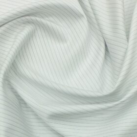 Soktas Men's White & Blue Striped 70's Supima Cotton Shirt Fabric