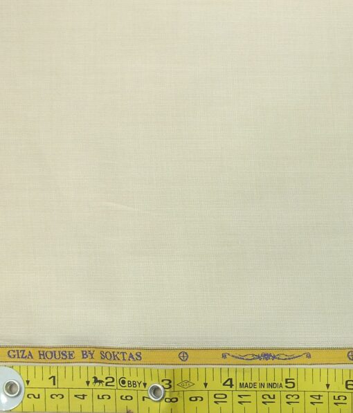 Soktas Men's Beige 120's Giza Cotton Pinpoint Oxford Shirt Fabric
