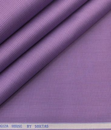 Soktas Men's Regal Purple 120's Giza Cotton Self Design Shirt Fabric