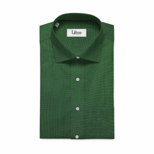 Solino Men's Basil Green Giza Cotton Oxford Weave Shirt Fabric