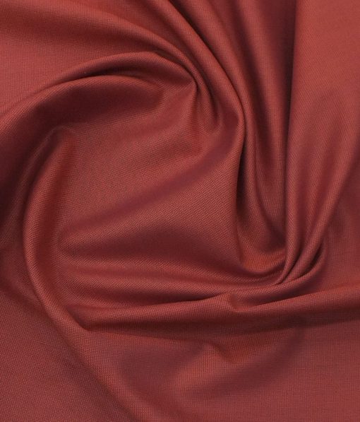 Solino Men's Crimson Red Giza Cotton Oxford Weave Shirt Fabric