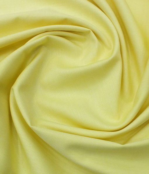 Solino Men's Lemon Yellow Giza Cotton Oxford Weave Shirt Fabric