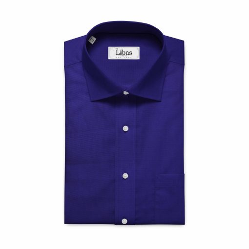 Solino Men's Royal Blue Giza Cotton Oxford Weave Shirt Fabric