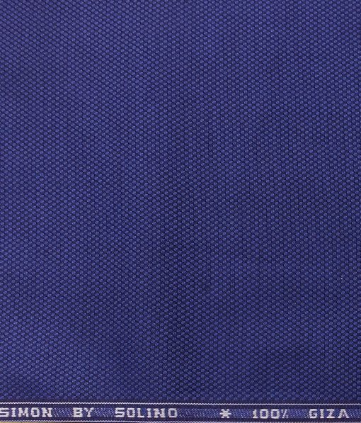 Solino Men's Dark Royal Blue Giza Cotton Royal Oxford Weave Shirt Fabric