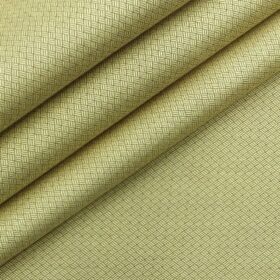 Solino Men's Flaxen Yellow Giza Cotton Jacquard Weave Shirt Fabric