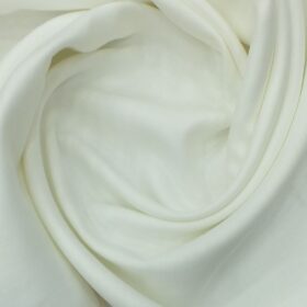 Linen Club Milky White 100% Pure Linen Self Design Unstitched Trouser Fabric