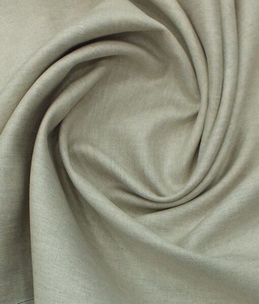 Linen Club Oat Beige 100% Pure Linen Self Design Unstitched Trouser Fabric