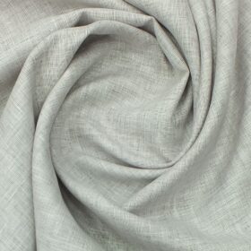 Linen Club Light Oyster Beige 100% Pure Linen Self Design Unstitched Trouser Fabric