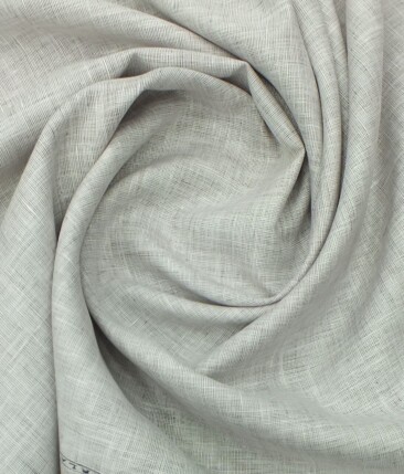 Linen Club Light Oyster Beige 100% Pure Linen Self Design Unstitched Trouser Fabric
