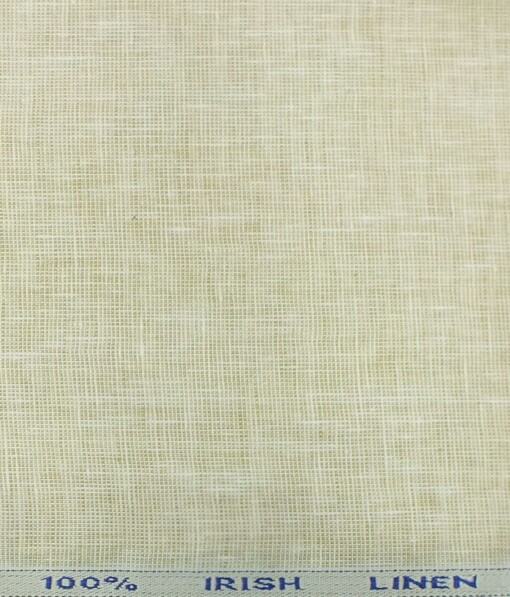 Arvind Light Beige 100% Pure Linen 25 LEA Structured Unstitched Trouser Fabric