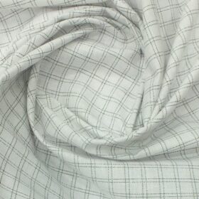 Raymond Dark Worsted Grey Trouser Fabric With Exquisite Khadi Look White Checks Shirt Fabric (Unstitched)