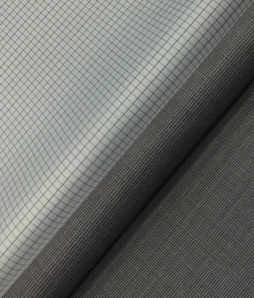Raymond Dark Grey Structured Trouser Fabric With Exquisite Light Grey Checks Shirt Fabric (Unstitched)