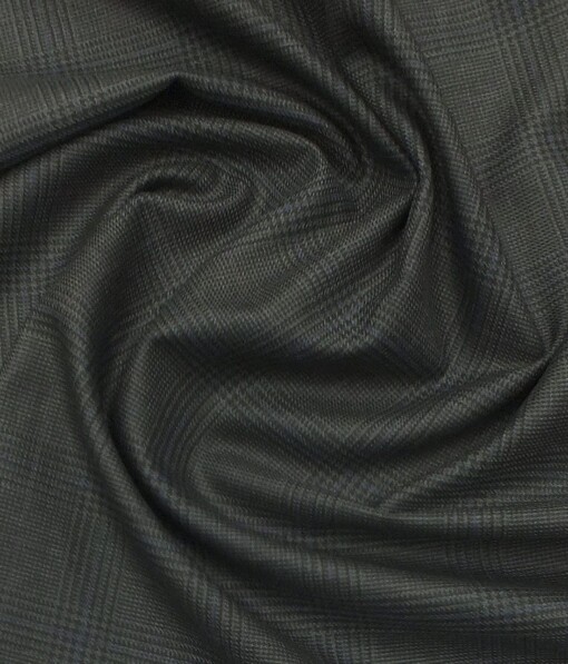 Raymond Dark Grey Broad Self Checks Trouser Fabric With Exquisite Light Grey Checks Shirt Fabric (Unstitched)