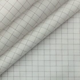 Raymond Dark Brown Self Checks Trouser Fabric With Exquisite White Checks Shirt Fabric (Unstitched)