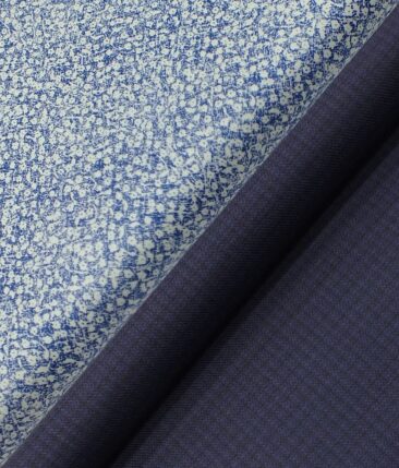 Raymond Dark Royal Blue Self Design Trouser Fabric With Bombay Rayon White  Printed 100 Cotton