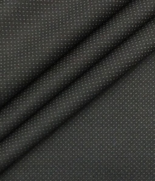 Don & Julio (D & J) Dark Grey Dotted Structured Premium Party Wear Three Piece Unstitched Suit Length Fabric (Unstitched - 3.75 Mtr)