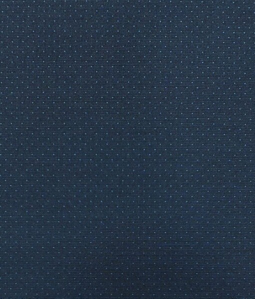 Don & Julio (D & J) Dark Ocean Blue Dotted Premium Party Wear Three Piece Unstitched Suit Length Fabric (Unstitched - 3.75 Mtr)