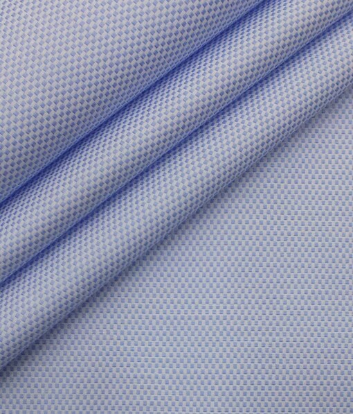 Exquisite Men's Light Blue Structured Cotton Blend Shirt Fabric