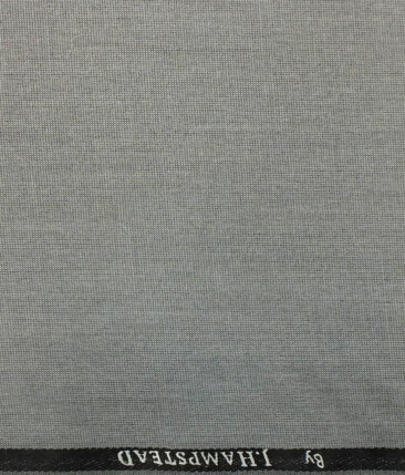 J.Hampstead by Siyaram's Men's Light Silver Grey Structured Poly Viscose Trouser Fabric (Unstitched - 1.25 Mtr)