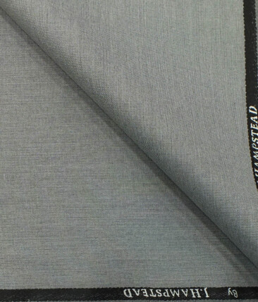 J.Hampstead by Siyaram's Men's Light Silver Grey Structured Poly Viscose Trouser Fabric (Unstitched - 1.25 Mtr)