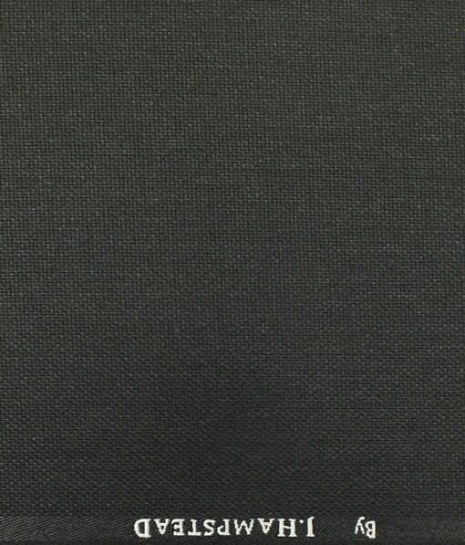 J.Hampstead by Siyaram's Men's Blackish Grey Structured Poly Viscose Trouser Fabric (Unstitched - 1.25 Mtr)