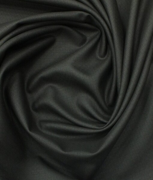 J.Hampstead by Siyaram's Men's Black Structured Poly Viscose Trouser Fabric (Unstitched - 1.25 Mtr)