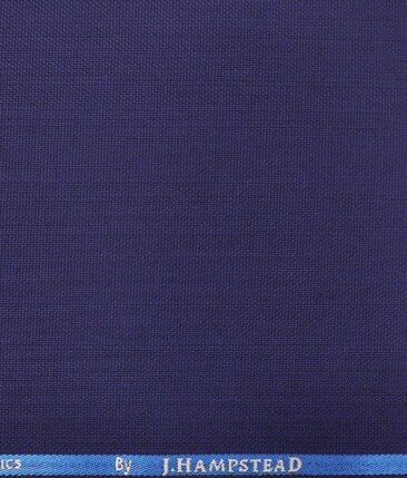 J.Hampstead by Siyaram's Men's Bright Royal Blue Structured Poly Viscose Trouser Fabric (Unstitched - 1.25 Mtr)