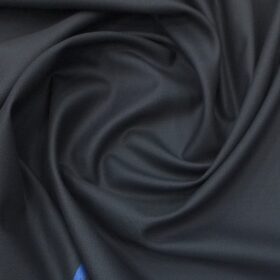 J.Hampstead by Siyaram's Men's Dark Blue Self Design Poly Viscose Trouser Fabric (Unstitched - 1.25 Mtr)