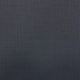 J.Hampstead by Siyaram's Men's Dark Blue Structured Poly Viscose Trouser Fabric (Unstitched - 1.25 Mtr)