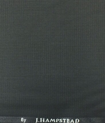 J.Hampstead by Siyaram's Men's Dark Greyish Black Self Design Poly Viscose Trouser Fabric (Unstitched - 1.25 Mtr)