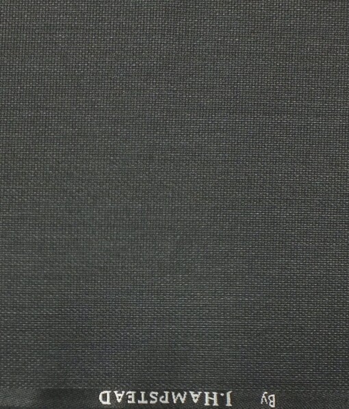 J.Hampstead by Siyaram's Men's Dark Grey Structured Poly Viscose Trouser Fabric (Unstitched - 1.25 Mtr)