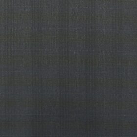 J.Hampstead by Siyaram's Men's Dark Navy Blue Self Checks Poly Viscose Trouser Fabric (Unstitched - 1.25 Mtr)