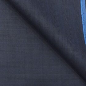 J.Hampstead by Siyaram's Men's Dark Royal Blue Self Checks Poly Viscose Trouser Fabric (Unstitched - 1.25 Mtr)