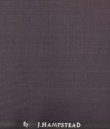 J.Hampstead by Siyaram's Men's Grape Purple Checks Poly Viscose Trouser Fabric (Unstitched - 1.25 Mtr)