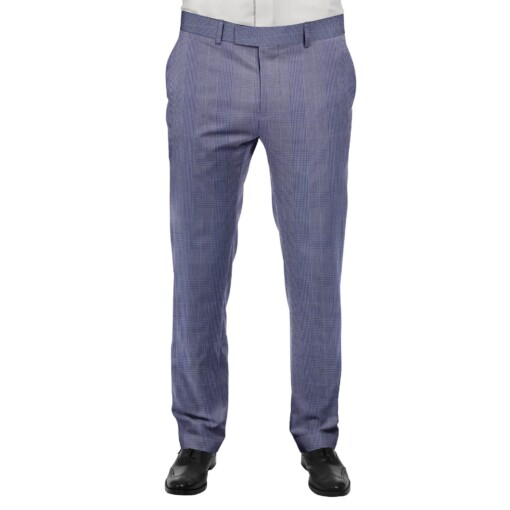 J.Hampstead by Siyaram's Men's Light Blue Checks Poly Viscose Trouser Fabric (Unstitched - 1.25 Mtr)