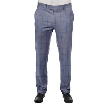 J.Hampstead by Siyaram's Men's Stone Blue Structured Poly Viscose Trouser Fabric (Unstitched - 1.25 Mtr)