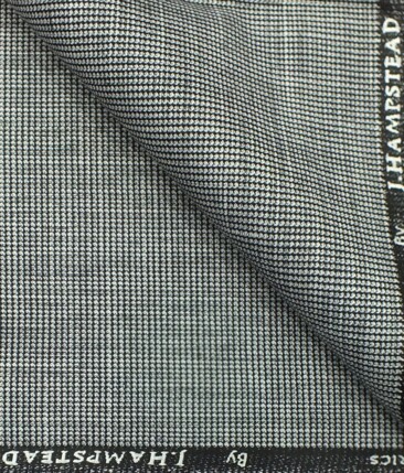 J.Hampstead by Siyaram's Men's Silver Grey Structured Poly Viscose Trouser Fabric (Unstitched - 1.25 Mtr)