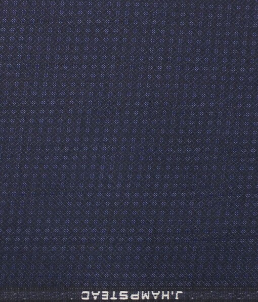 J.Hampstead by Siyaram's Men's Dark Royal Blue Dobby Structured Terry Rayon Party Wear Trouser Fabric (Unstitched - 1.25 Mtr)