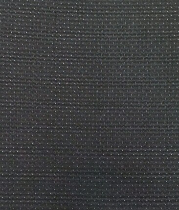 Mark & Peanni Blackish Grey Dotted Structured Premium Party Wear Three Piece Unstitched Suit Length Fabric (Unstitched - 3.75 Mtr)