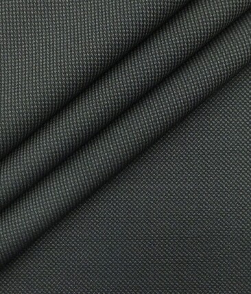 Mark & Peanni Dark Grey Royal Oxford Weave Structured Premium Party Wear Three Piece Unstitched Suit Length Fabric (Unstitched - 3.75 Mtr)