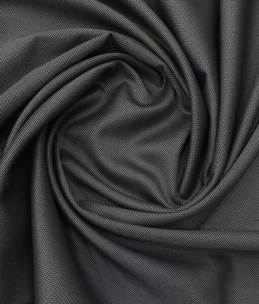 Mark & Peanni Dark Silver Grey Structured Premium Party Wear Three Piece Unstitched Suit Length Fabric (Unstitched - 3.75 Mtr)