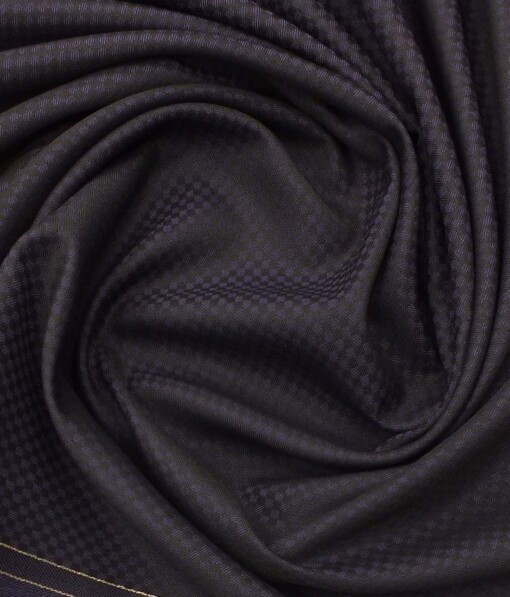 Reid & Taylor Men's Dark Purple Structured Poly Viscose Trouser Fabric (Unstitched - 1.25 Mtr)