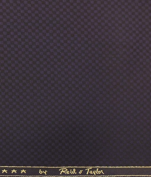 Reid & Taylor Men's Dark Purple Structured Poly Viscose Trouser Fabric (Unstitched - 1.25 Mtr)