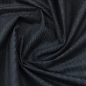Arvind Blue Self Design 98% Cotton Stretchable Corduroy Trouser Fabric (Unstitched - 1.30 Mtr)
