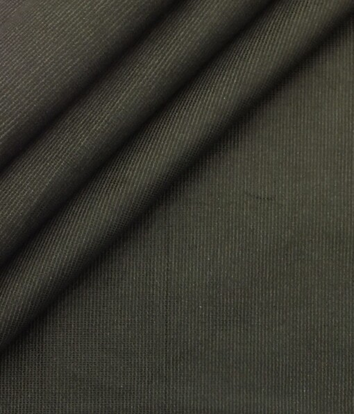 Arvind Dark Brown Self Design 98% Cotton Stretchable Corduroy Trouser Fabric (Unstitched - 1.30 Mtr)