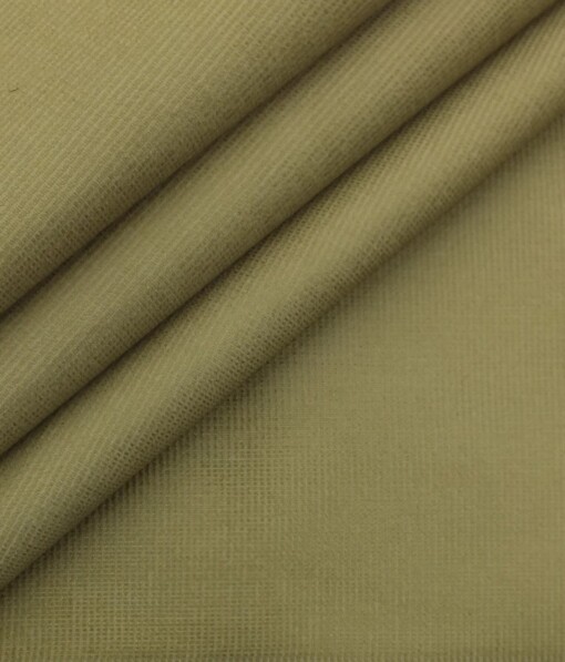 Arvind Khakhi Self Design 98% Cotton Stretchable Corduroy Trouser Fabric (Unstitched - 1.30 Mtr)