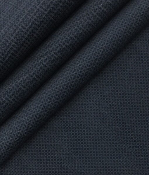 Arvind Dark Blue Structured 98% Cotton Stretchable Corduroy Trouser Fabric (Unstitched - 1.30 Mtr)