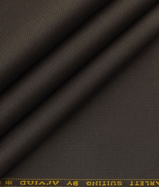 Arvind Brunetter Brown 100% Cotton Structured Trouser Fabric (Unstitched - 1.30 Mtr)
