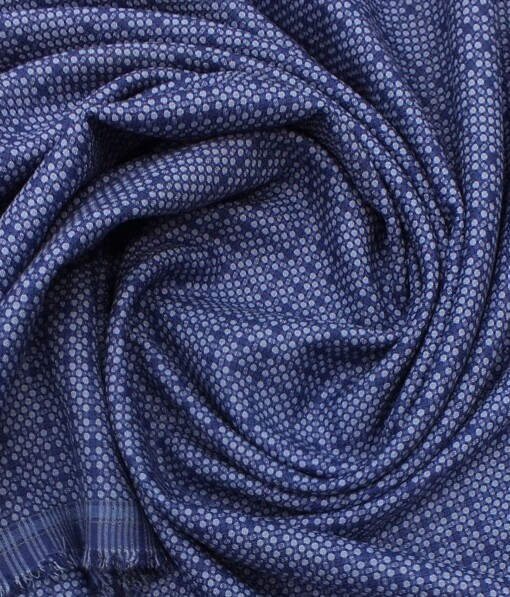 Don & Julio (D & J) Light Blue Structured Cum Self Check Premium Bandh Gala or Blazer Fabric (Unstitched - 2 Mtr)